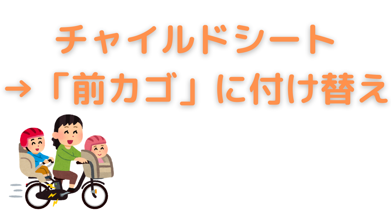 自転車のチャイルドシート →「前カゴ」付け替える