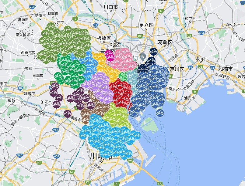 東京地域のドコモバイクシェアポート